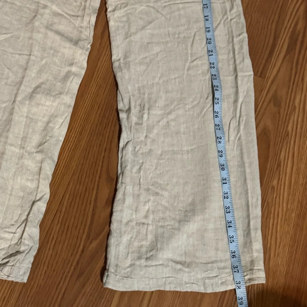 Thread & Supply Cream Linen Pants‎ Size M Comfort Quiet Luxury Business Casual